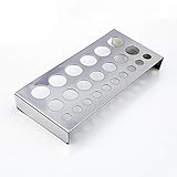 1Pc Rectangle Stainless Steel Tattoo Pigment Ink Cup Holder Stand 23 Holes Pigment Ink Cup Cap...