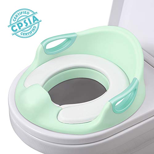 AiKiddo Asiento Inodoro para Niños, Reductor de WC para Bebé, Reductor Infantil como Protector, Orinal de Bebé con Compacto y Portátil para Viajes (verde)
