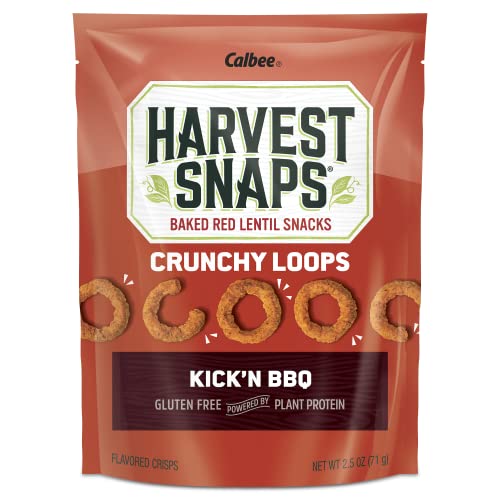 Harvest Snaps Veggie Chips (Kick'n Bbq Crunchy Loops) | Powered By Plant Protein, Gluten Free, Non-Gmo Baked Vegetable Crisps | Made In Usa (12 Snack Packs) #TOP28