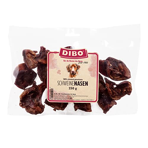 DIBO Schweinenasen, 250g-Beutel, der kleine Naturkau-Snack oder Leckerli für Zwischendurch, Hundefutter, Qualitätskauartikel ohne Chemie (Packung mit 3)