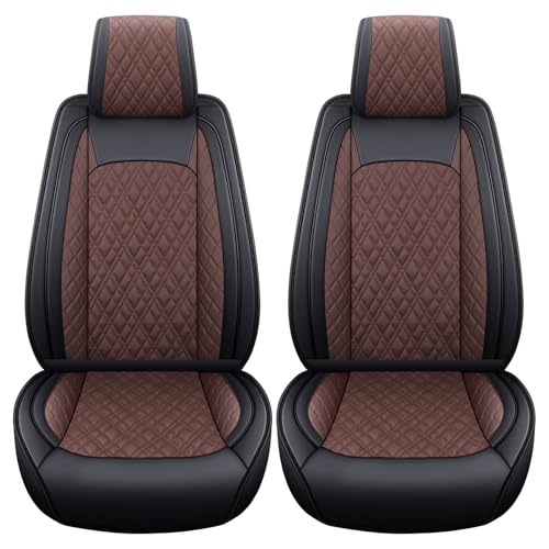 Image of YIERTAI Car Seat Covers for Dodge Ram Fit 2009-2026 1500 2010-2026 2500 3500 Classic Bighorn Longhorn Laramie Tradesman Truck Brown Front