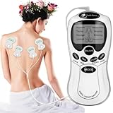 Aparelho Tens Eletrochoque Para Fisioterapia Acupuntura Tonificador Muscular Massageador Muscular Alivio Das Dores 4 Eletrodos Portátil Cor Prateado Voltagem 110v/220v Bivolt PREMIUM, RILEWA®