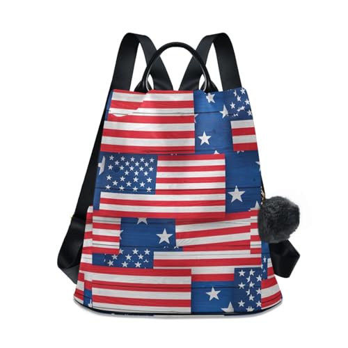 Sac à dos imprimé drapeau américain pour femme usage quotidien pratique