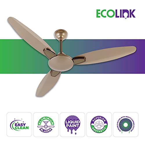 Image of EcoLink Petal Premium Decorative Easy Clean Ceiling Fan - 1200MM (Petal, Victorian Gold), Standard- Pack of 1