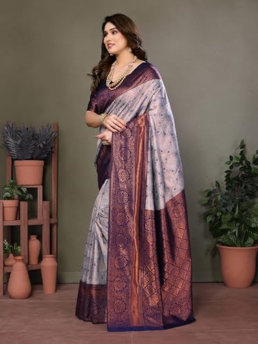 Image of Women's Kanjivaram Soft Silk Banarasi Saree With Blouse Piece | Banarasi Sari For Women | Saree with Blouse piece