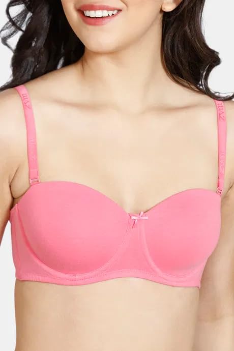 Image of BEWILD Women Balconette Bra | Lightly Padded Comfort | Soft Breathable Cotton Fabric | Seamless Design | Wirefree Comfort | Supportive Fit | Stylish Underwear