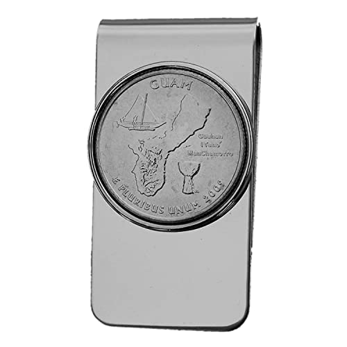US 2009 Guam State Quarter BU Uncirculated Coin Money Clip New