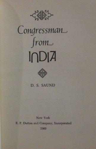 CONGRESSMAN From INDIA. B0007DVP2W Book Cover