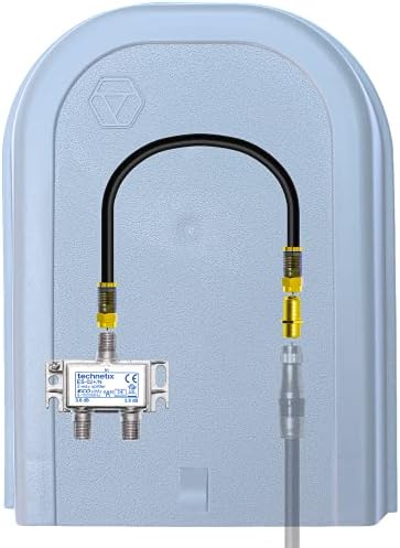 1STec Virgin Media 2 Way Technetix Passive Wideband F-connector Screw on Type Signal Splitter for TiVo V6 TV Set Top Box Superhub Internet Router Freeview DVB-C/T2/S 5-1000MHZ