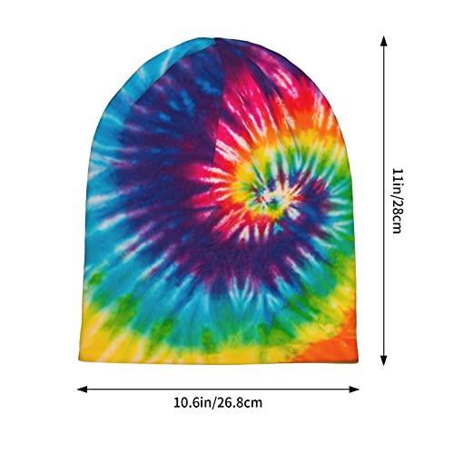 Colorful Tie Dye Slouchy Beanie Chemo Hat Cancer Headwear Knitted Hats Thin Running Skull Cap Nightcap For Women Men #TOP1