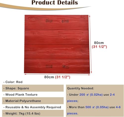 Molde de hormigón para estampación y texturizado de cemento imitación madera 4