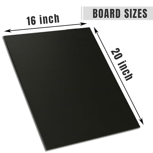 10 Pack 16x20‘’ Black Foam Board, ZJCEASER Black Poster Board, 3/16