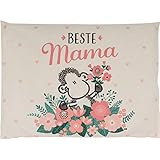 SHEEPWORLD KIRSCHKERNKISSEN: Kissen mit Bezug aus 100% Baumwolle, mit Kirschkernen gefüllt, Kissen mit Sheepworld Wendemotiv und Spruch „Beste Mama“, 25 cm x 18 cm, Handarbeit aus Österreich.