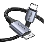UGREEN 10 Gbps Micro B to USB C Hard Drive Cables, USB C to Micro B, External Hard Drive Cable Compatible with MacBook Pro/Air, iPad/Tablet, iPhone, Samsung Galaxy S24, WD Seagate etc. (0.5M)