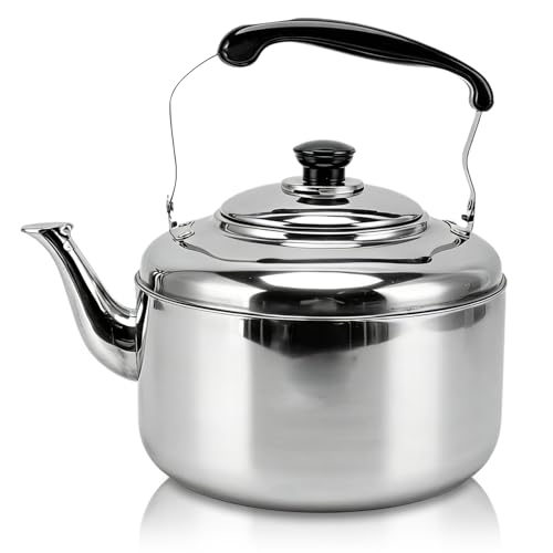 Estufa de té hervidor de té, 5.5 l de gran capacidad de acero inoxidable, hervidor de agua, estufa de té para la estufa