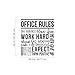 Vinyl Wall Art Decal - Office Rules Give Your Best Work Hard Never Up Think Positive 40