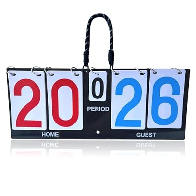 Purple River Manual Flip Scoreboard, Portable Sports Score Keeper with Durable Hanging Strap & Tabletop Stand