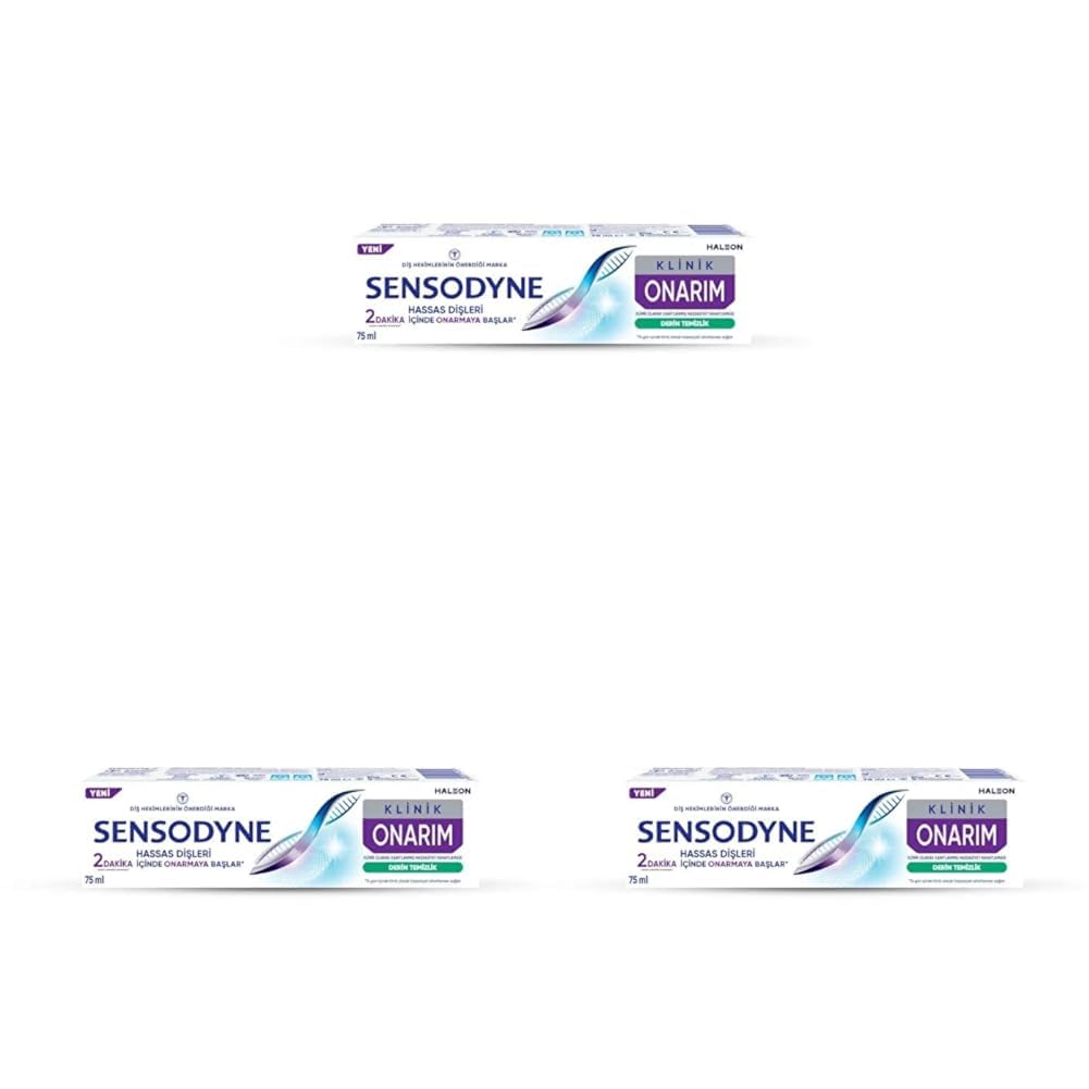 Sensodyne Klinik Onarım Derin Temizlik Diş Macunu 75ml (3 paketi)
