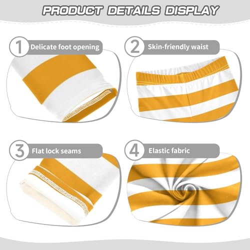 DOMIKING Orange Girl's Leggings Pants Kids' Yoga Pants Stretchy Workout Bottoms 4 Years3