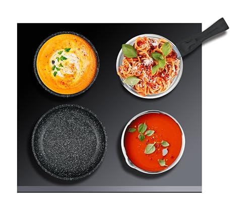 Arthur Martin, Ensemble de Cuisine 8 pièces en Acier Inoxydable - 3 Poêles (20-24-26 cm), 2 Casseroles (16-20 cm), 2 Couvercles en Verre, Poignée, Tous Feux Induction, Intérieur Anti-Adhérent – Image 3