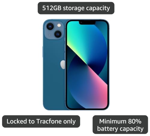 Image of Apple iPhone 13, 512GB, Blue - Locked to TracFone (Renewed)