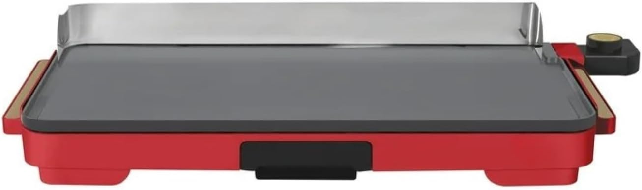 Electric Griddle 12x22 Inch with Backsplash, Nonstick Cooking Surface, Adjustable Temperature Control (Tomato Red)