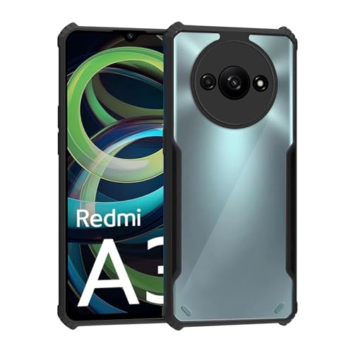 Amazon Brand Solimo Shockproof Crystal Clear Back Cover for Redmi A3 2024 | 360 Degree Protection | Transparent Redmi A3 2024 Back Cover Case (PC & TPU, Black Bumper) (B0CY9DN52P) Amazon Price History, Amazon Price Tracker