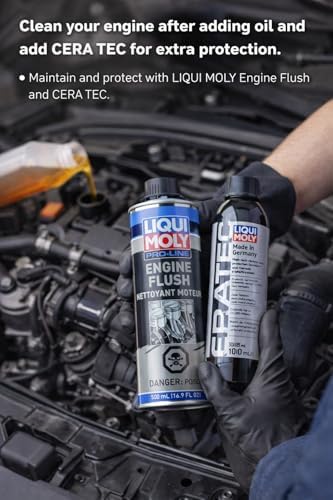 Liqui Moly Flush & Ceratec Oil Additive Treatment Ceramic Wear Protection Clean Engine + Ceramic Wear Protection, Reduces Friction & Extends Engine Life (Care Pack) - 2