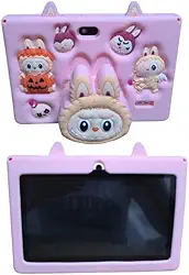 Tablet Infantil, 7 Polegadas, 4GB RAM, 64GB, Android, Câmera 8MP, com Capa Protetora (Capa Rosa)