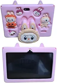 Tablet Infantil, 7 Polegadas, 4GB RAM, 64GB, Android, Câmera 8MP, com Capa Protetora (Capa Rosa)