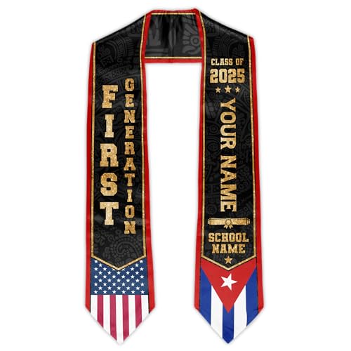 Custom First Generation Graduation Stole Class of 2025 Personalized Graduation Sash, 72