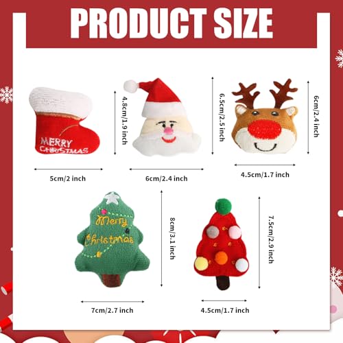 Valicaer Pet Christmas Toys,5Pcs Cat Chew Bite Toy Kitten Teething Chew Toys Christmas Cat Teething Toy Santa Claus Interactive Cats Toys Elk Cat Toy Plush Xmas Cat Toy Supplies for Playing Training — photo 2