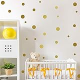Luxurious Golden Dots Wall Decal 108 Count by lacedecal. Peel & Stick Removable Stickers Safe for Paint. Polka Dot Decor for Any Room Wall, Mirror, & Door. Round 1.5