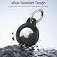 Wanme Hülle für Apple AirTag Anhänger mit Schlüsselanhänger, Wasserfester AirTag Anhänger mit Kratzschutz, Apple Tracker Accessoire für Schlüssel, Haustiere, Gepäck, Rucksäcke (Schwarz)