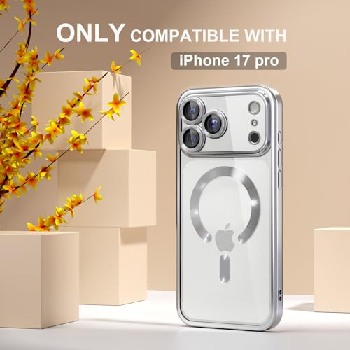 Image of Misea Magnetic for iPhone 17 Pro Case Compatible with MagSafe Silver