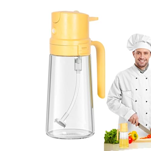 Lago de aceite,Dispensador de aceite | Jeringa y dispensador de aceite de vidrio 2 en 1,Dispensador de aceite Rociado y moldeo portátil, para cocinar en casa