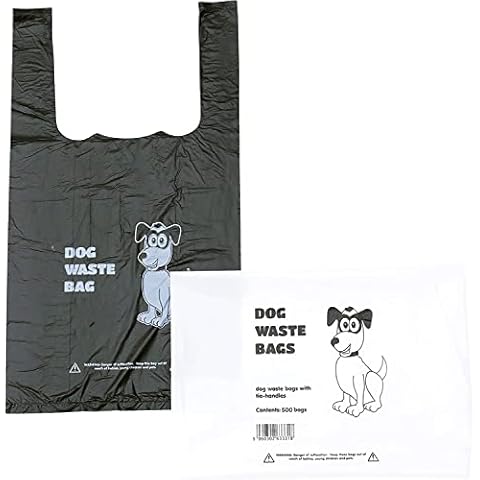 Dog Poo Bags Degradable Poop Waste Bag Extra Thick Leak Proof Doggy Rolls Replacements with Tie Handle100 x Dog Waste Bags - Black with Tie Handles Cover