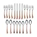 CAMBRIDGE, Stainless Silversmiths 20 Piece Indira Jessamine Flatware Silverware Set, Stainless Steel, Service for 4, Includes Forks/Knives/Spoons, Copper Finish