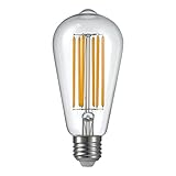 LIGHTSTORY LED Decorative Bulb ST19, E26 Base 2200K Non-dimmable 4.5W/50W Clear LED Filament Bulb