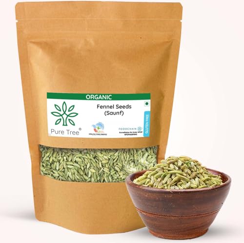 Image of Pure Tree Certified Organic Fennel Seeds | 250 Gm | Saunf, Variyali | Perumjeerakam Whole Spices Sombu Whole | Fennel Seeds Saunf | Organic Saunf Rich Flavour Sombu