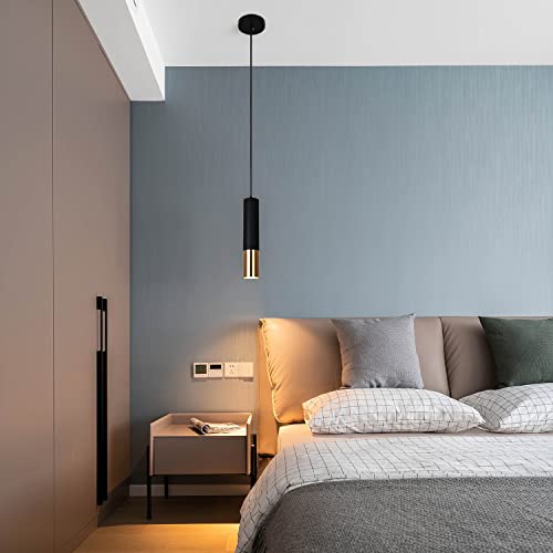 Puupa Black And Gold Pendant Light Fixture, Modern Kitchen Island Light Fixture, Adjustable Focus Mini Pendant Light For Living Room Bedroom Bathroom (1 Pack) #TOP4