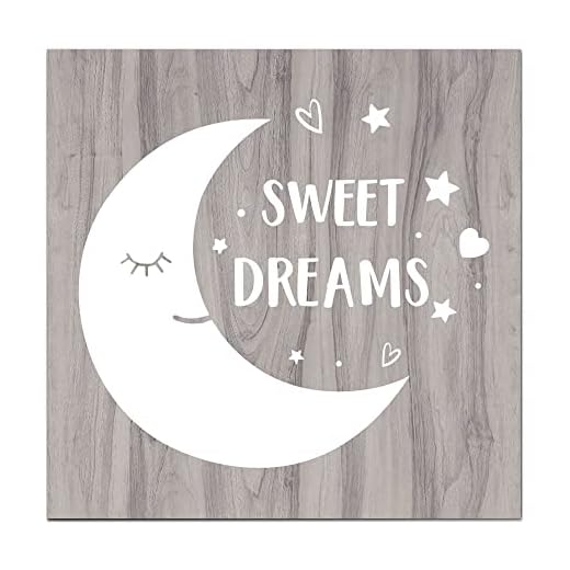 Sweet Dreams Welcome bondgårdsskylt anpassade rutiga träskyltar inspirerande citat på träskyltar träsnideri schabloner bokstäver ingen lukt mode nautisk för första minnet 45 x 45 cm