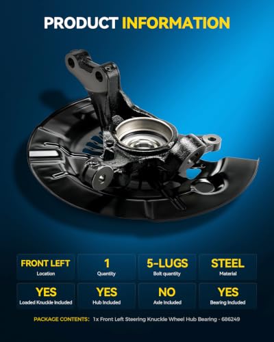 Image of PHILTOP Front Left steering knuckle and hub assembly Compatible with 2012-2017 Toyota camry 2.5L L /LE /XLE,Driver Side