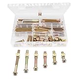 30-Set M8 Crib Screws, binifiMux 60pcs Hex Key Drive Socket Cap Crib Bolts Barrel Nuts, M8 x 30mm/ 40mm/ 50mm/ 60mm/ 70mm/ 80mm Furniture Bolt and Barrel Nuts Assortment Kit