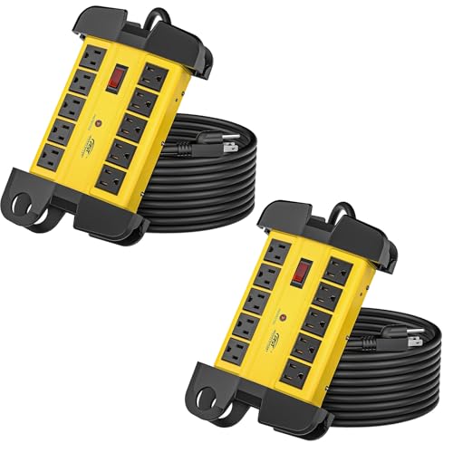 CRST 10-Outlets Heavy Duty Power Strip Metal Surge