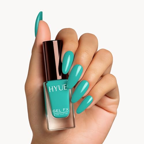 Image of HYUE Gel FX Nail Paint | Mint Mojito | 8ml | Ultra-Glossy Finish | 14-Day Long-Lasting Wear | Quick-Dry & Chip-Resistant | Vegan & Paraben-Free | No UV Needed | 33 Rich Salon-Quality Shades