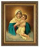 Schoenstatt Madonna Ornate Gold Framed Art Reproduction Print | Made in The USA (12x16)