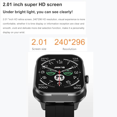 Loluka 2in1 Smart Watch Smart Watches for Women for Men NFC Fitness Tracker Bluetooth Dial-up Call Health Monitor Heart Rate Monitor Sleep Tracker Fitness Watch for Android iOS Silicone Black