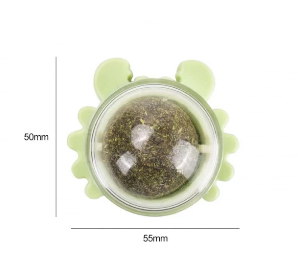 Bälle für Katzen, essbare Kitty Cats Spielzeug Katzenminze Bälle für Katzen Wand rotierende Indoor-Katze Snack Ball für Katze Zähne Reinigung, Katze Wanddekoration (grün/blau/rosa)-Blue