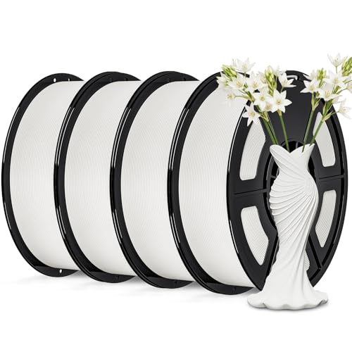 IEMAI Matte PETG Filament 1.75mm 4kg Bundle White, Smooth Matte Finish 3D Printer Filament with Minimal Layer Lines & Low Warping, +/-0.02mm Dimensional Accuracy